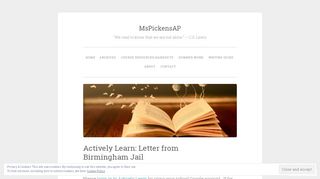 
                            9. Actively Learn: Letter from Birmingham Jail | MsPickensAP