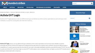 
                            9. Activia GVT Login - mundodastribos.com