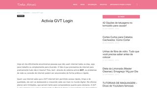 
                            4. Activia GVT Login | Toda Atual