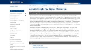 
                            8. Activity Insight - Office of the Provost | Montana …