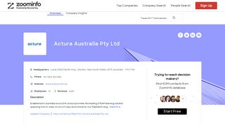 
                            5. Actura Australia Pty Ltd - Overview, News & Competitors | ZoomInfo ...