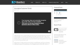 
                            9. Acumatica Customer Portal | DimeSoft Is Your Premier Acumatica ...