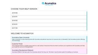 
                            3. Acumatica Help Portal