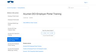 
                            5. Acumen DCI Employer Portal Training – Acumen Fiscal Agent