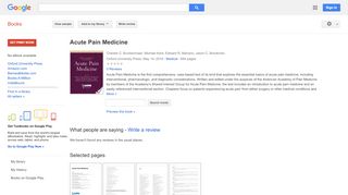 
                            8. Acute Pain Medicine