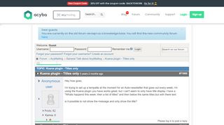 
                            3. Acyba Forums :: Topic: Kuena plugin - Titles only …
