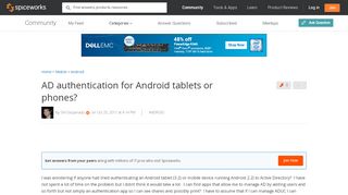 
                            8. AD authentication for Android tablets or phones? …