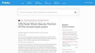 
                            6. ADA - Australian Dental Association Inc. (via Public) / CPD Portal ...