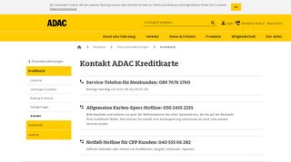 
                            7. ADAC Kreditkarte - Ihr Kontakt