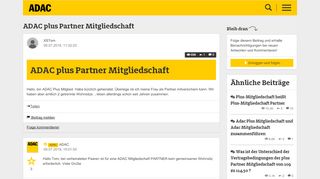 
                            9. ADAC plus Partner Mitgliedschaft - ADAC Community