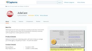 
                            9. AdaCare Reviews and Pricing - 2019 - Capterra