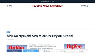 
                            4. Adair County Health System launches My ACHS Portal ...