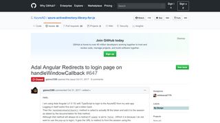 
                            2. Adal Angular Redirects to login page on ... - GitHub