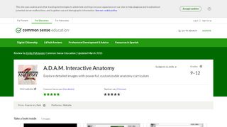 
                            4. A.D.A.M. Interactive Anatomy Review for Teachers | Common Sense ...