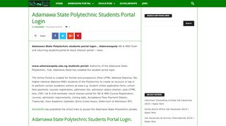 
                            9. Adamawa State Polytechnic Students Portal Login ...