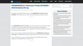 
                            4. ADAMAWAPOLY Admission Portal 2019/2020 - adamawapoly ...