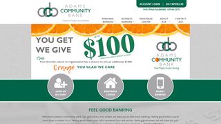 
                            3. Adams Community Bank: Welcome