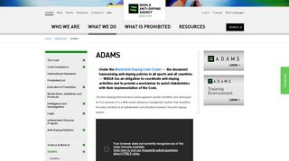 
                            3. ADAMS | World Anti-Doping Agency