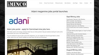 
                            2. Adani megamine jobs portal launches - 1000's of mining jobs advertised