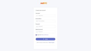 
                            2. AdBTC.info — Signup