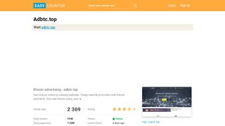 
                            8. Adbtc.top: Bitcoin advertising - adbtc.top - easycounter.com