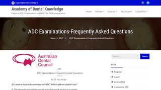 
                            5. ADC Examinations-Frequently Asked Questions – Academy of ...