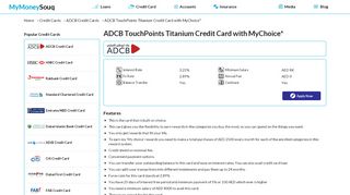 
                            7. ADCB TouchPoints Titanium Credit Card with MyChoice*