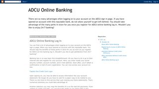 
                            4. ADCU Online Banking: ADCU Online Banking Log In