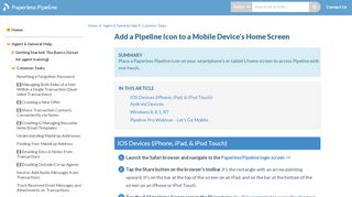 
                            5. Add a Pipeline Icon to a Mobile Device’s Home …