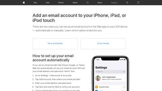 
                            7. Add an email account to your iPhone, iPad ... - Apple Support