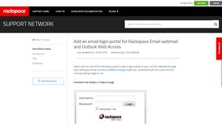 
                            10. Add an email login portal for Rackspace Email webmail and ...