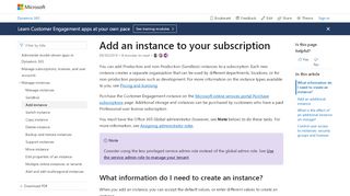 
                            4. Add an instance to your subscription of Dynamics 365 for ...