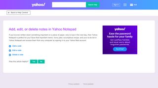 
                            7. Add, edit, or delete notes in Yahoo Notepad | Yahoo Help ...