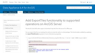 
                            4. Add ExportTiles functionality to supported operations on ArcGIS Server