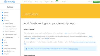 
                            1. Add facebook login to your javascript App | Back4app Guides