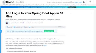 
                            8. Add Login to Your Spring Boot App in 10 Mins - DZone Java