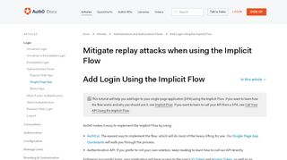 
                            1. Add Login Using the Implicit Flow - Auth0