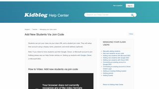 
                            7. Add new students via join code – Support