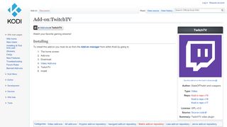 
                            2. Add-on:TwitchTV - Official Kodi Wiki