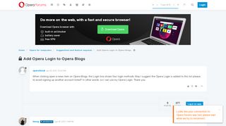 
                            5. Add Opera Login to Opera Blogs | Opera forums