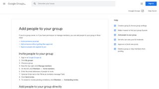 
                            6. Add people to your group - Google Groups Help