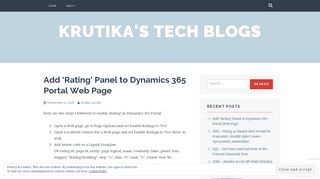 
                            8. Add 'Rating' Panel to Dynamics 365 Portal Web Page – Krutika's ...
