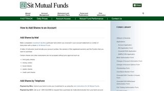 
                            9. Add to an Account – Sit Mutual Funds