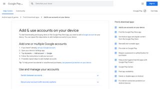 
                            6. Add & use accounts on your device - Google Play Help