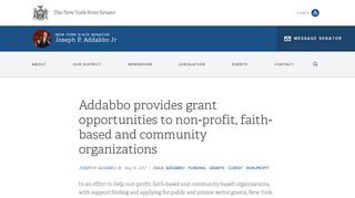 
                            4. Addabbo provides grant opportunities to non-profit, faith-based and ...