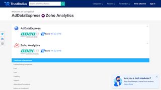 
                            2. AdDataExpress vs Zoho Analytics | TrustRadius