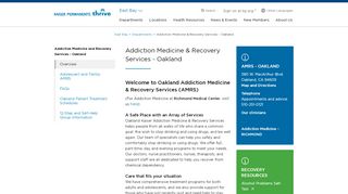 
                            3. Addiction Medicine & Recovery Services - Oakland - Kaiser ...