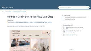 
                            2. Adding a Login Bar to the New Wix Blog | Help Center | Wix.com