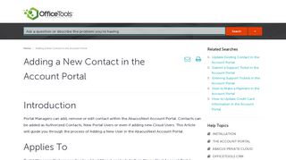 
                            8. Adding a New Contact in the Account Portal - OfficeTools Knowledge ...