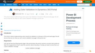 
                            5. Adding Date Validation In Dynamics 365 Portal - C# Corner